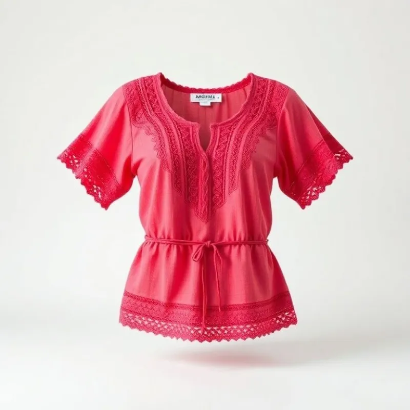 Blusa Frente �nica Em Barbante Exuberante Trançada � Rosa Tamanho G