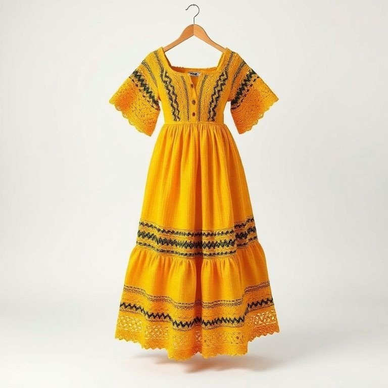 Saia Longo Em Barbante � Marrom Tamanho G