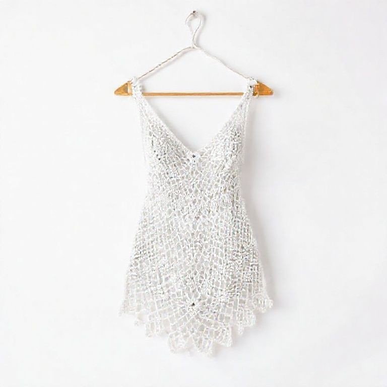 Saída De Praia Midi Em Algodão Trançado Macramê � Branco Tamanho M